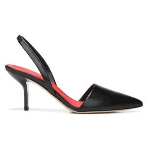 DVF Mortelle Leather Slingback Pumps 6m black